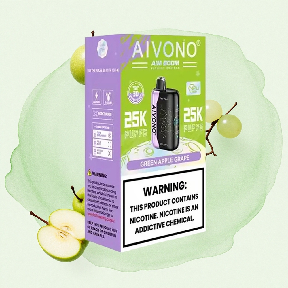 Зелена Јабука Грожђе Aivono Aim Boom 25000 Пуфова 28ml Течност 650mAh Батерија
