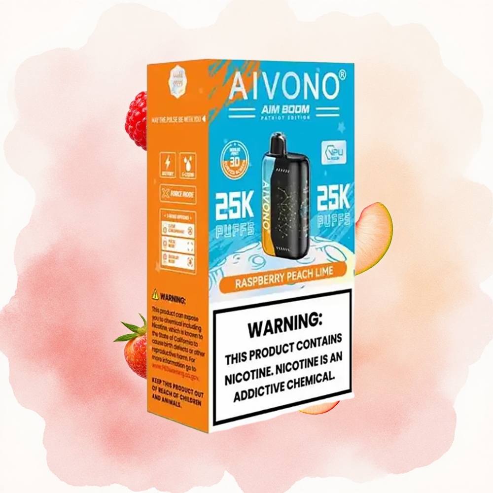 Малина Бресква Лимета Aivono Aim Boom 25000 Пуфова 28ml Течност 650mAh Батерија