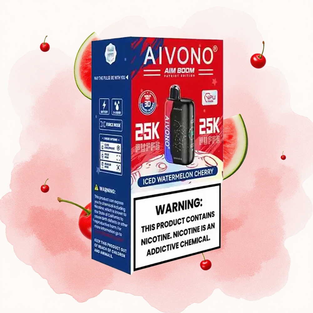Ledena lubenica и trešnja Aivono Aim Boom 25000 Pufova 28мл капацитета Е-течности 650mAh батерија