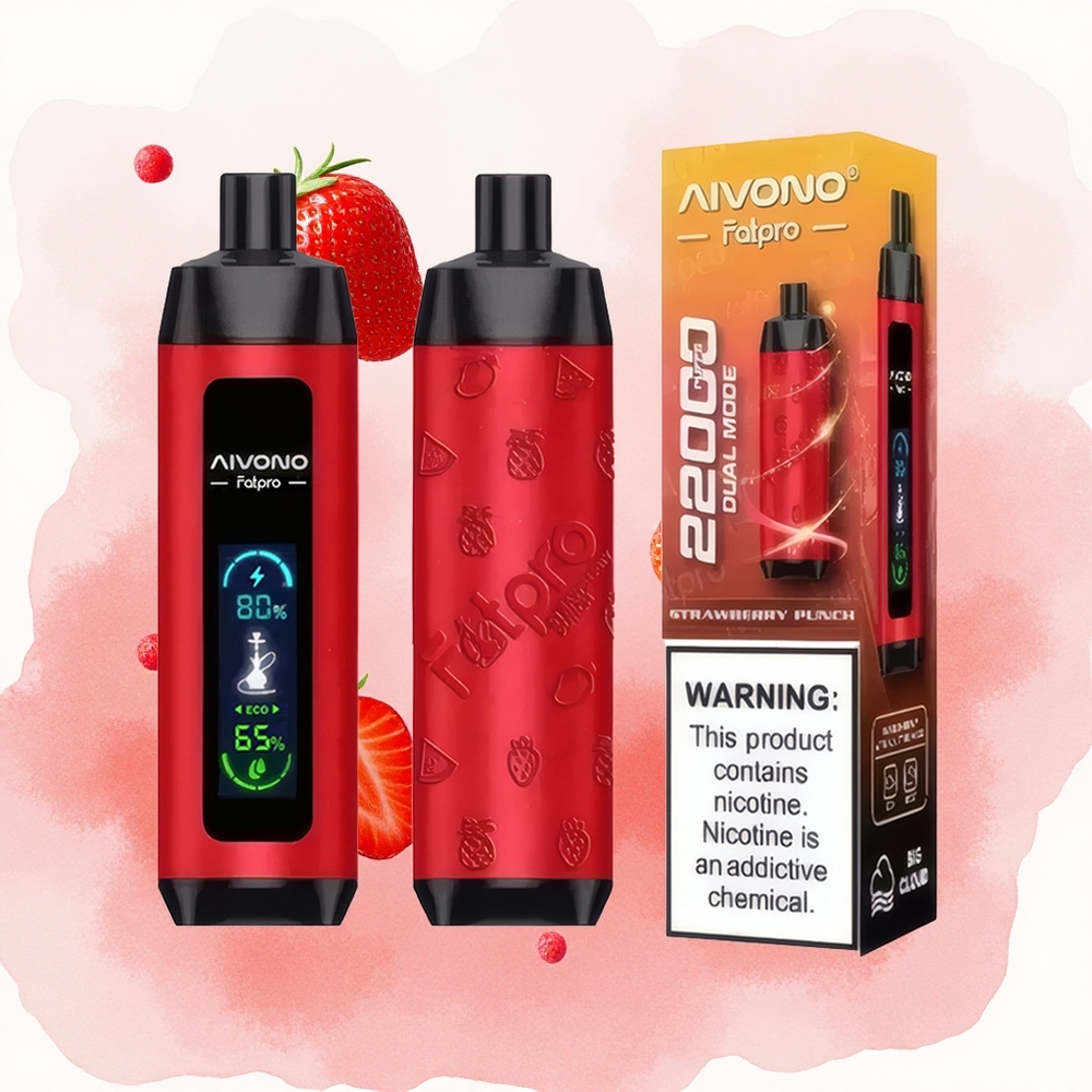 Јагода Панч Aivono Aim Fatpro 22000 Пуфова 28ml Течност 600mA Пунљива Батерија