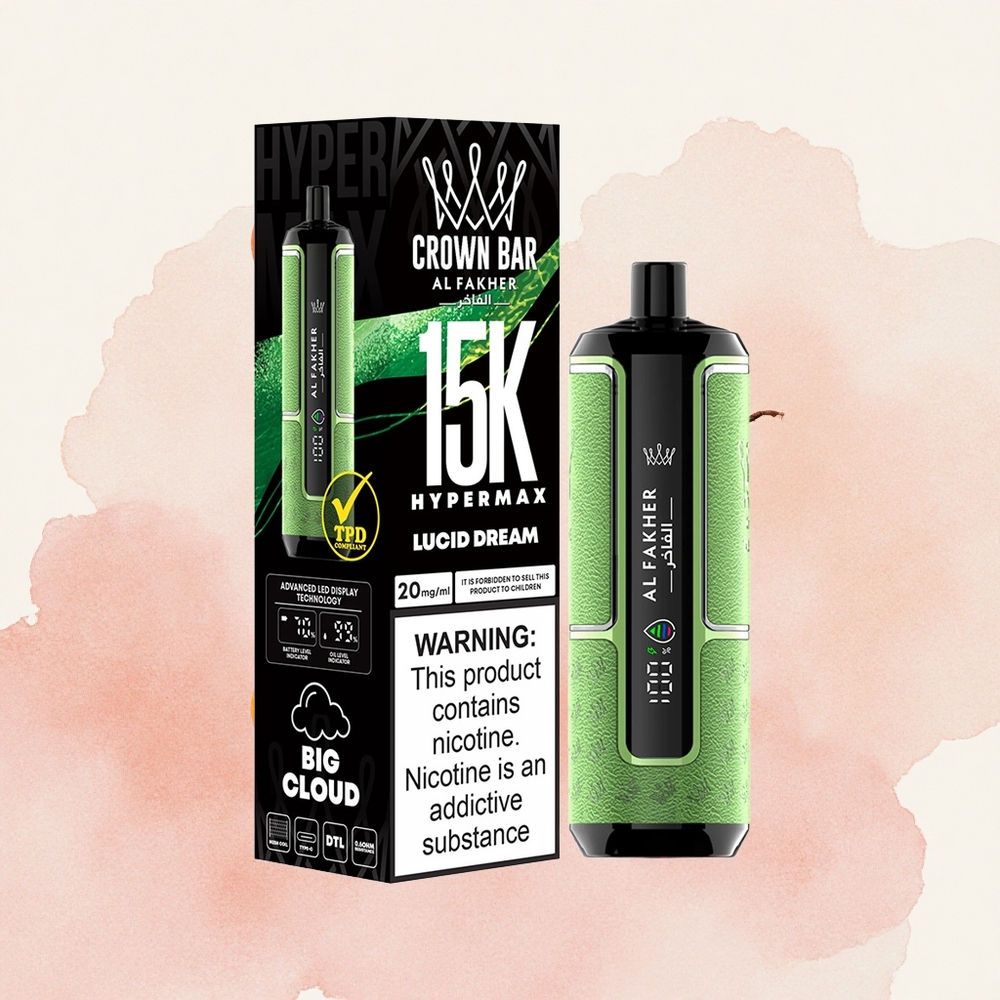 Lucid Dream Al Fakher Crown Bar 15K Hipermax Jednokratna Vape Komplet са 22мл Е-течност и 600mAh батерија