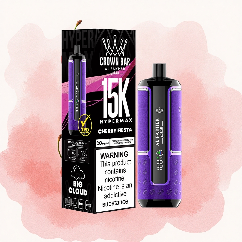 Trešnja Fiesta Al Fakher Crown Bar 15K Hypermax Jednokratna Vape Komplekt 22ml 600mAh