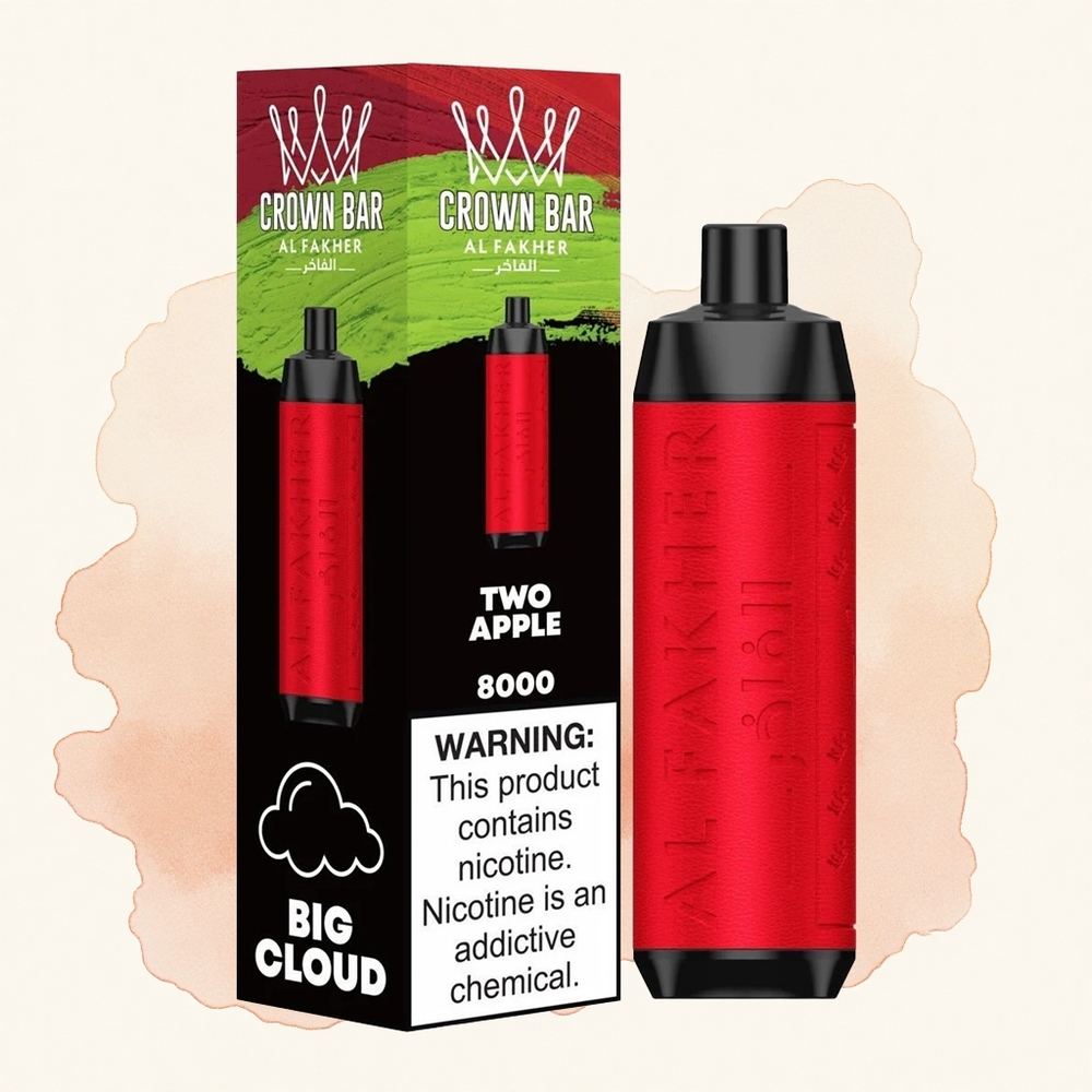 Dve Jabuke Al Fakher Crown Bar 8000 Kristal Једнократни Вапеe са 18мл Е-течност и 600mAh батерија