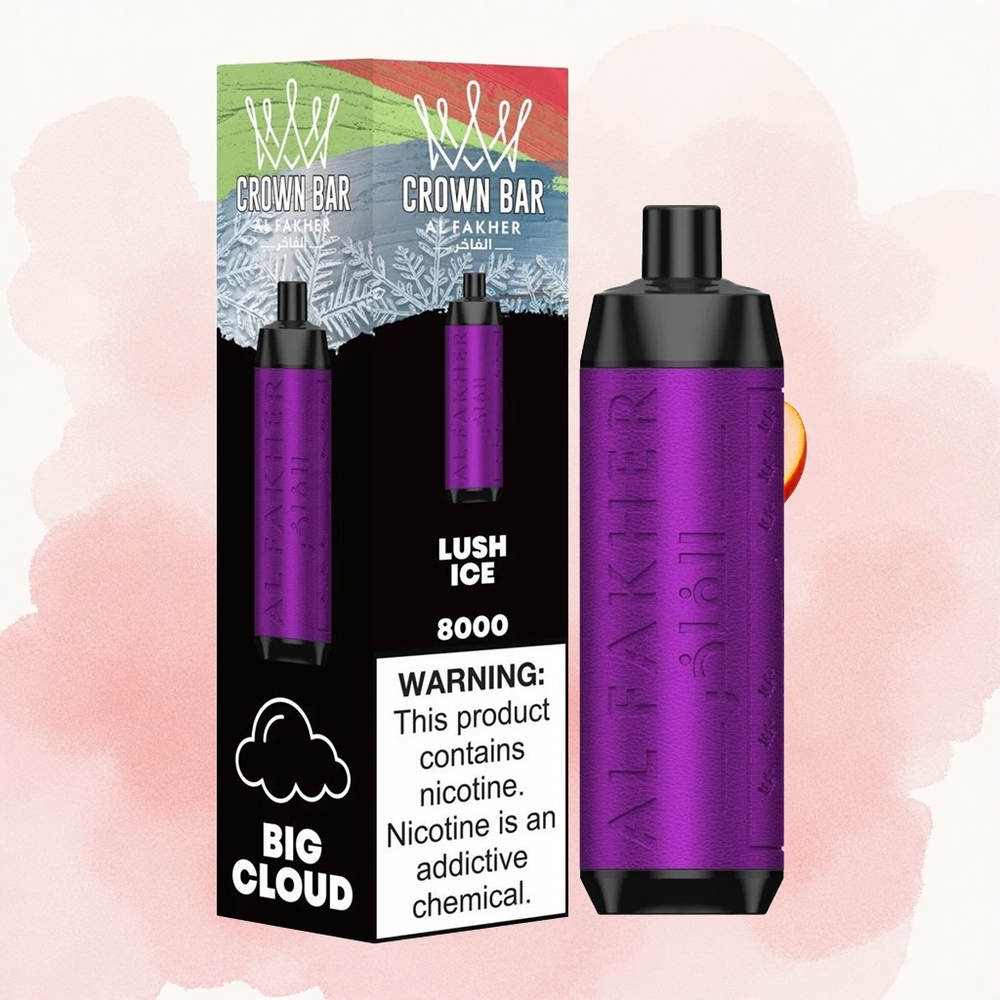 Ledena Svežina Al Fakher Crown Bar 8000 Kristal Једнократни Вапеe са 18мл Е-течност и 8000 Pufova