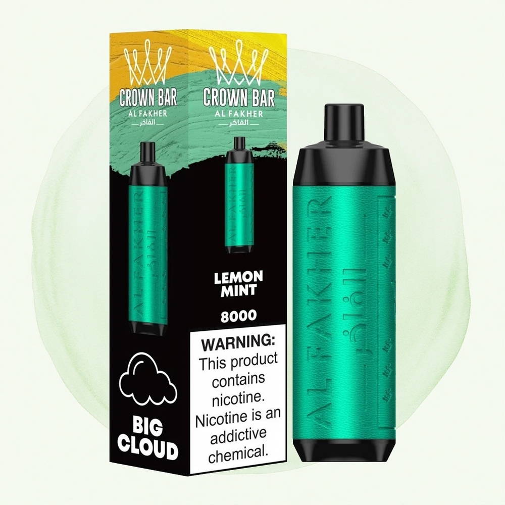 Limun Nana Al Fakher Crown Bar 8000 Kristal Једнократни Вапеe 18мл Е-течност 5mg Никотин