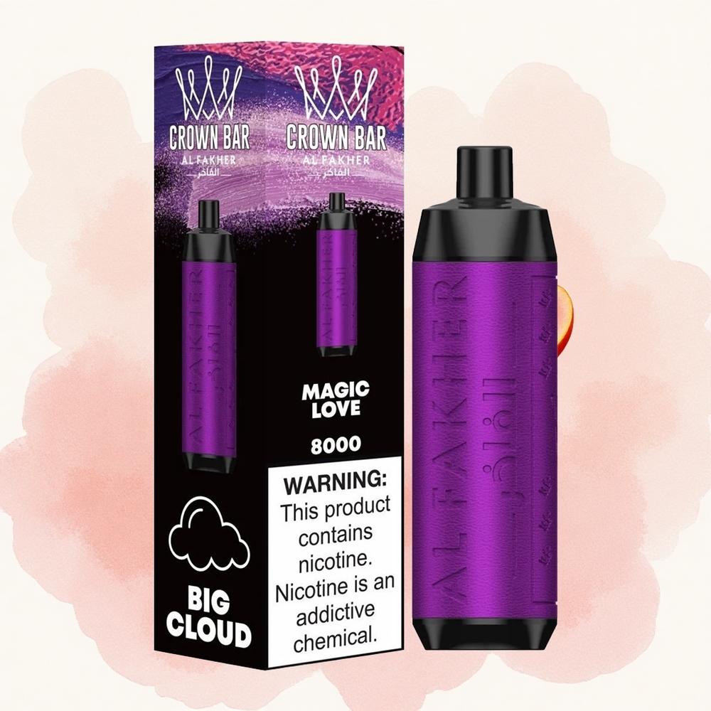 Magija Ljubav Al Fakher Crown Bar 8000 Kristal Једнократни Вапеe 18мл Е-течност 5mg Никотин