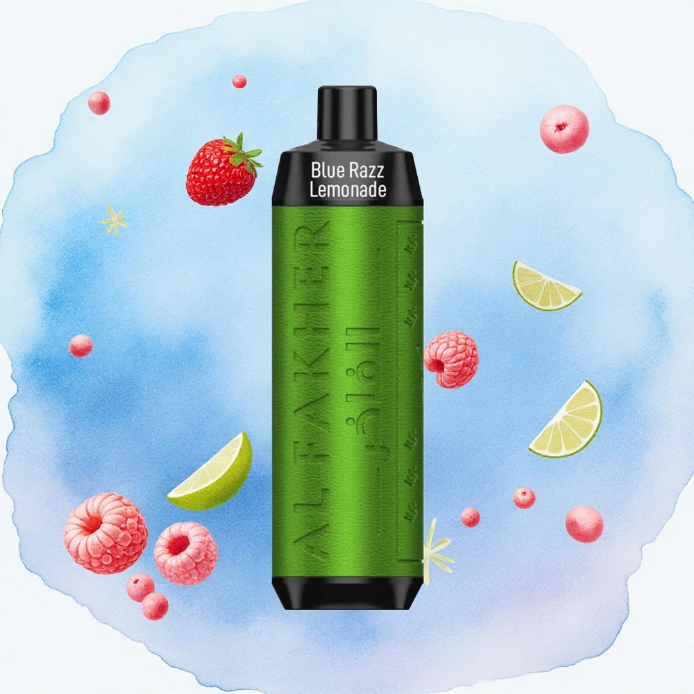 Plava Malina Limunada Al Fakher Crown Bar 8000 Kristal Dizposable Vejp са 18мл Е-течност и 8000 Pufova
