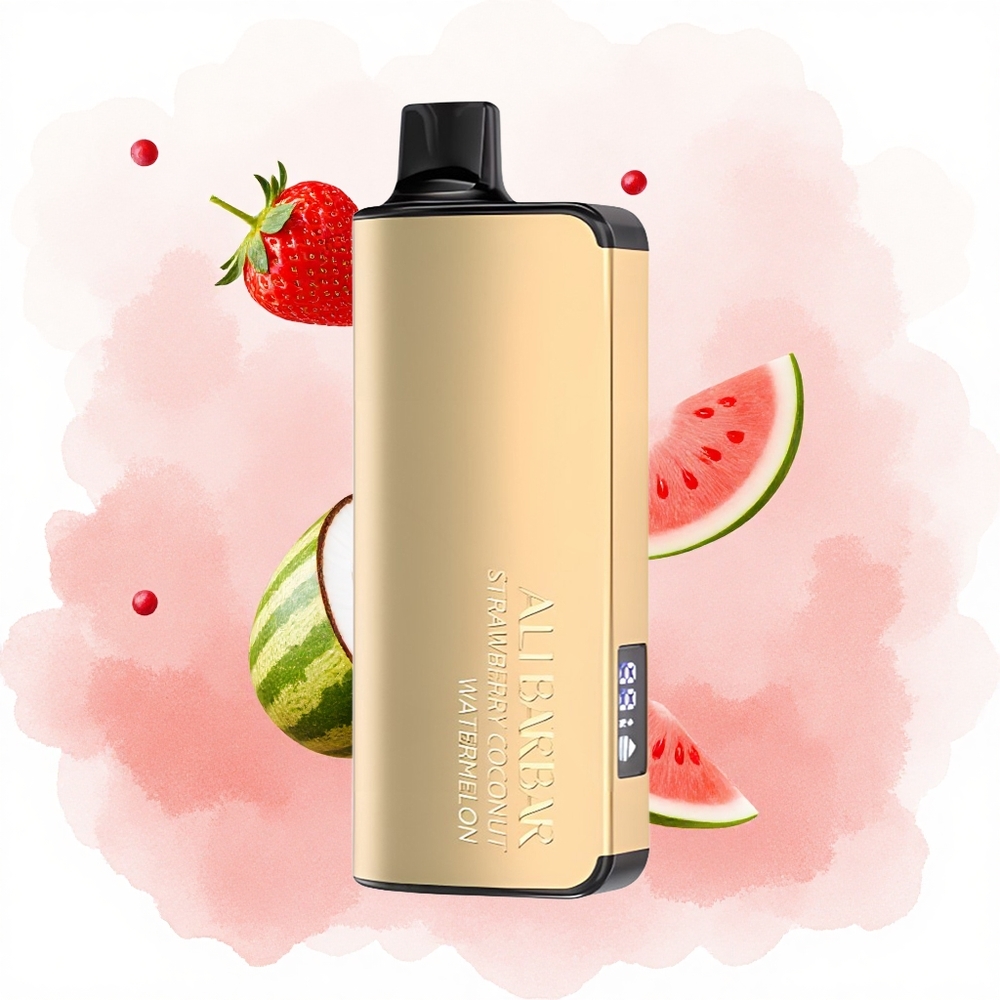 Јагода Кокос Лубеница Alibarbar Ingot 9000 Puffs 22ml Течност 2350mah Батерија