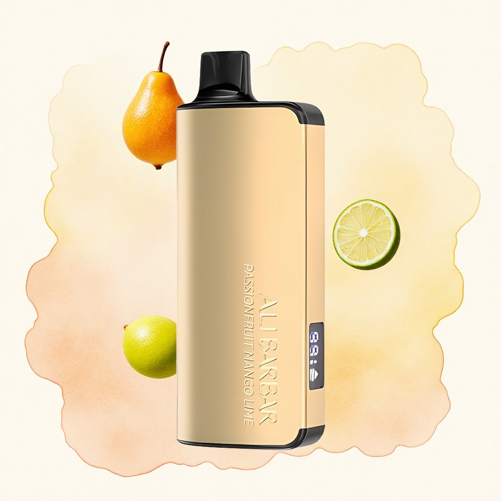 Pasiflora Mango Limeta Alibarbar Ingot 9000 Pufova 22мл Е-течност 2350mAh батерија