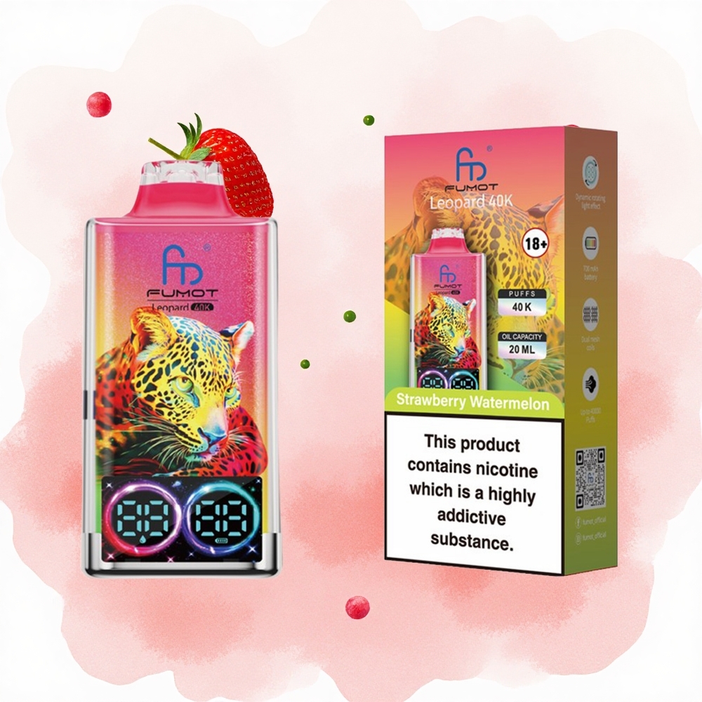 Јагода Лубеница Fumot Leopard 40K Puffs 700mAh Батерија Дуал Месх Цоил