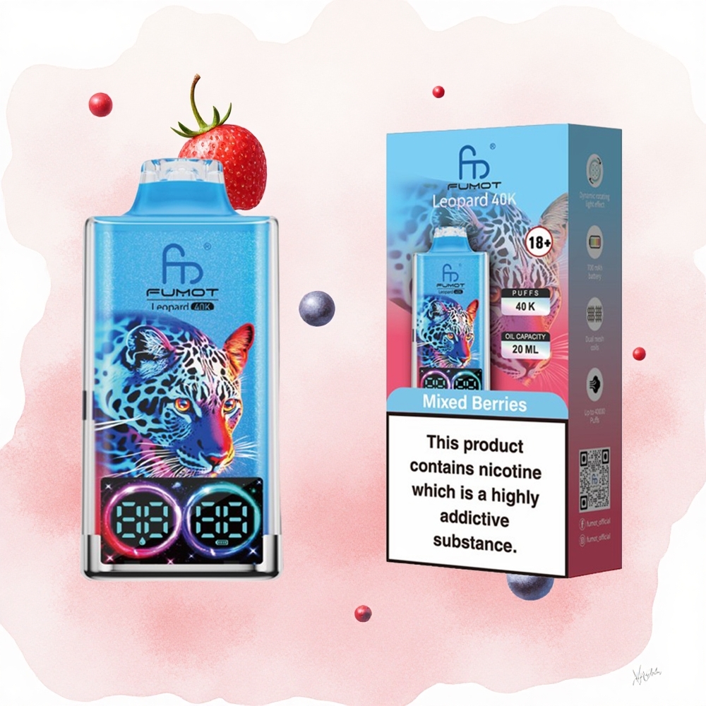 Mešane bobice Fumot Leopard 40K Puffs Дуал Месх Цоил Digital Tube
