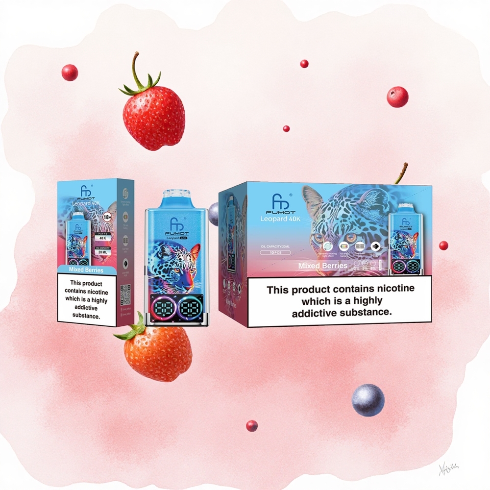 Mešane bobice Fumot Leopard 40K Puffs Дуал Месх Цоил Digital Tube