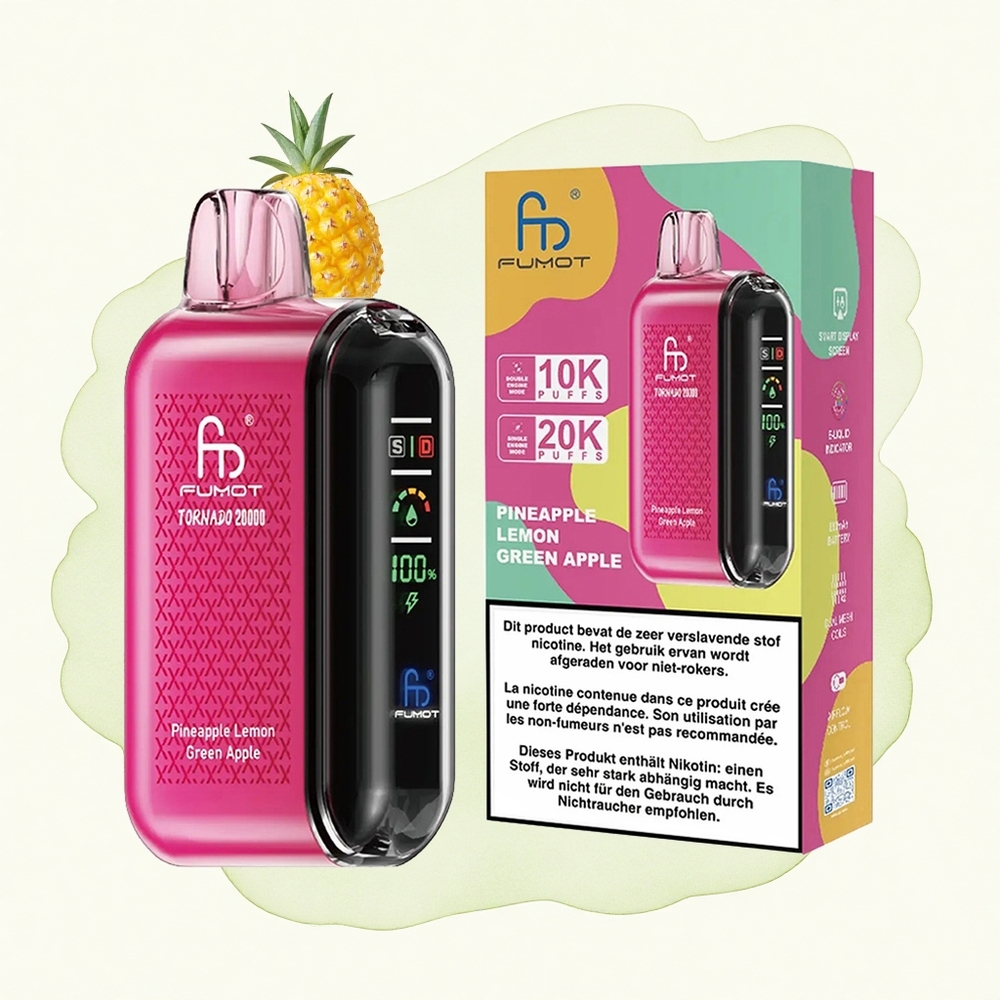 Ananas Limun Zeleno Jabuka Fumot Tornado 20000 Pufova Дуал Месх Цоил Смарт Дисплаи