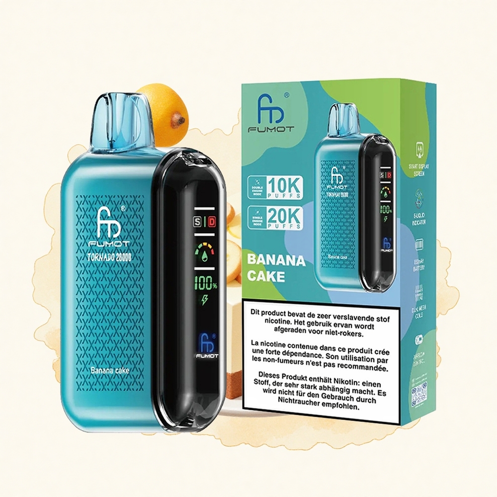 Banana Kolač Fumot Tornado 20000 Pufova Дуал Месх Цоил Смарт Дисплаи
