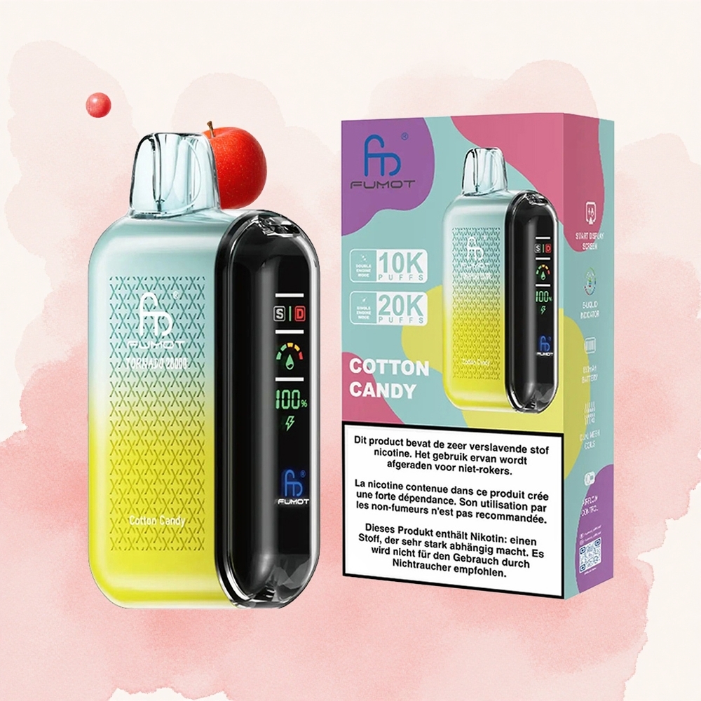 Bombona od šećerne vune Fumot Tornado 20000 Pufova Дуал Месх Цоил Смарт Дисплаи