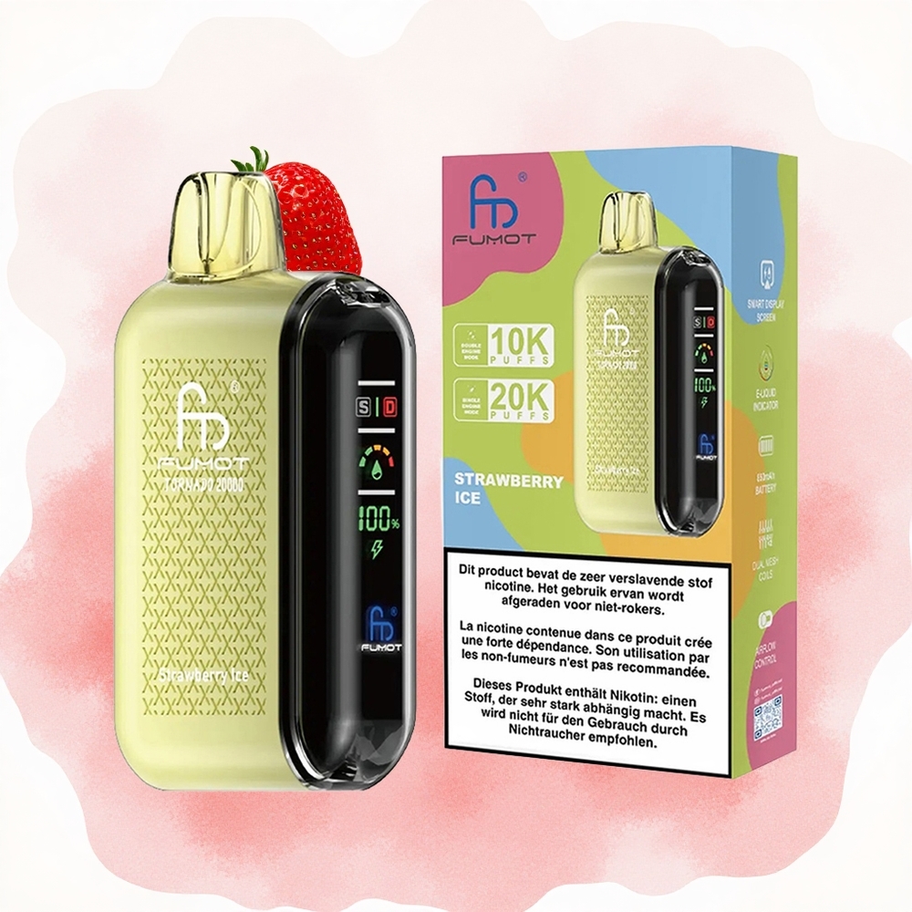 Јагода Лед Fumot Tornado 20000 Пљувачка 20ml Течност Дуал Меш Коил