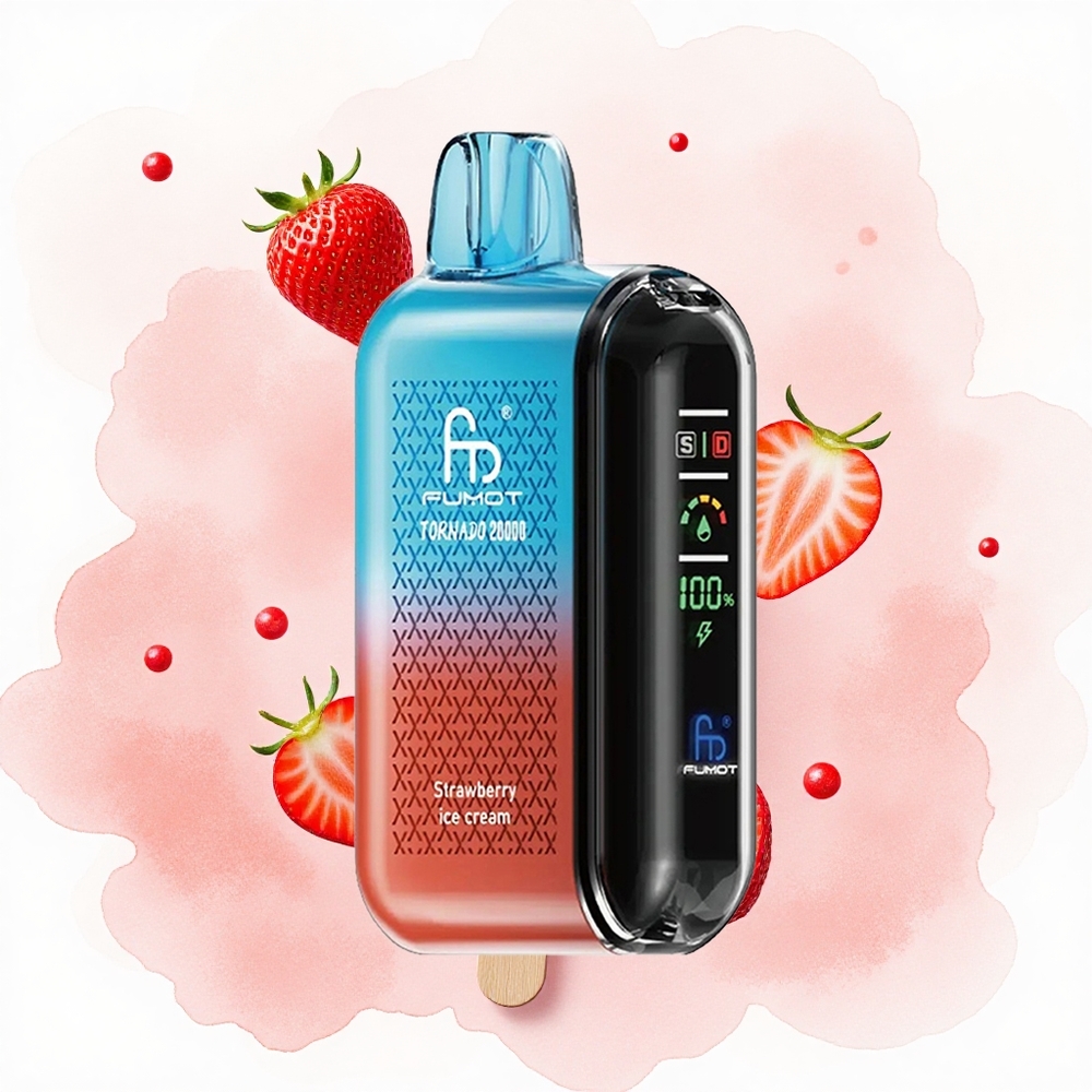 Јагода Сладолед Fumot Tornado 20000 Пуфова Дуал Меш Коил Смарт Дисплеј