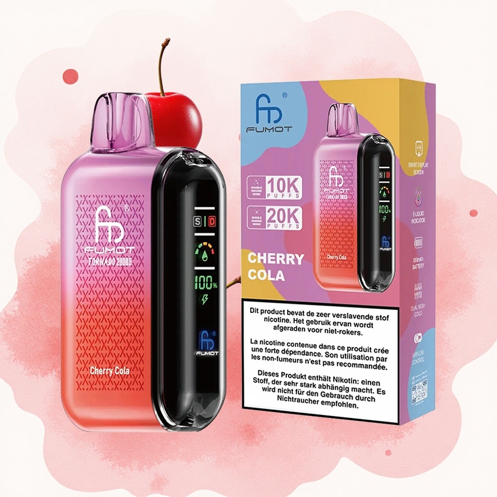 Вишња Кола Fumot Tornado 20000 Pufova Дуал Месх Цоил Смарт Дисплаи