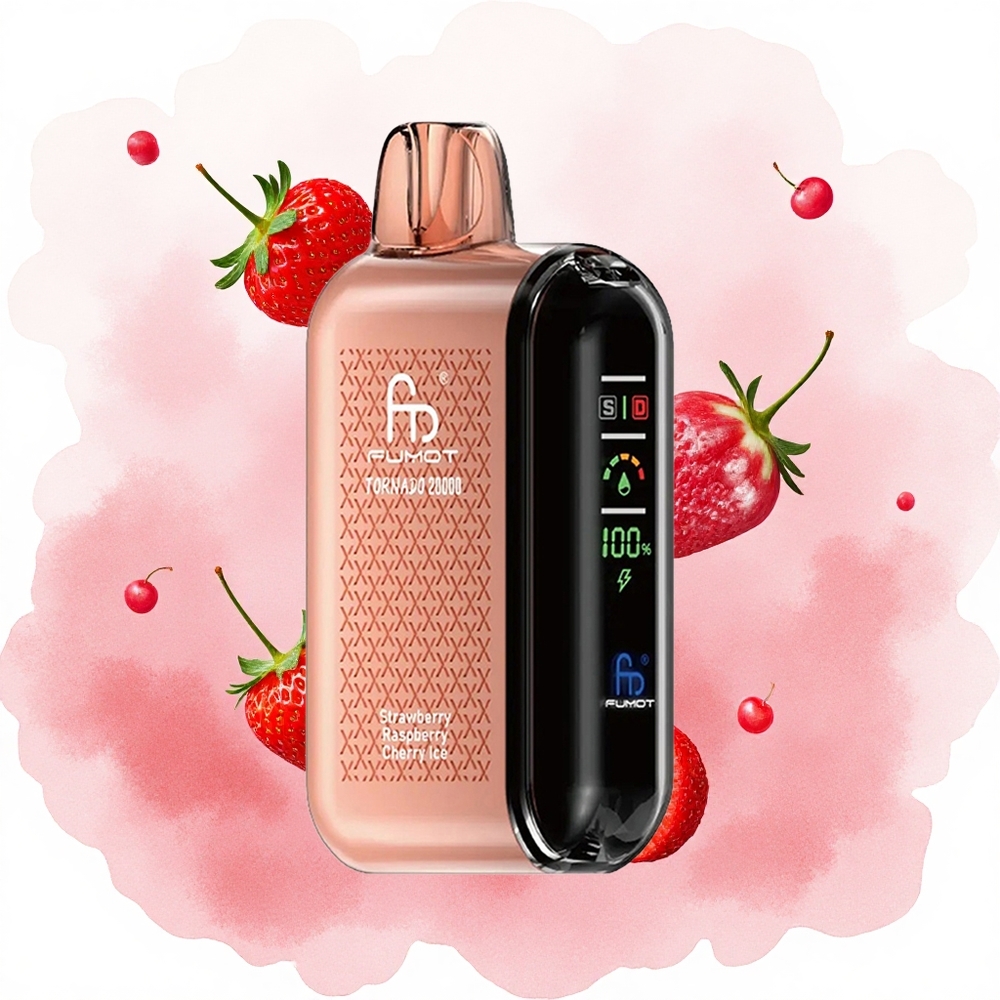Jagoda Malina Trešnja Led Fumot Tornado 20000 Pufova 20мл Е-течност Капацитет Dvostruka Mreža Zavojnica
