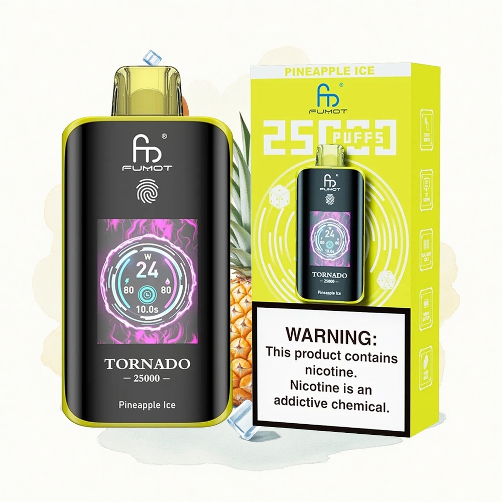 Ananas Led Fumot Tornado 25000 Pufova HD Ekran 700mAh батерија