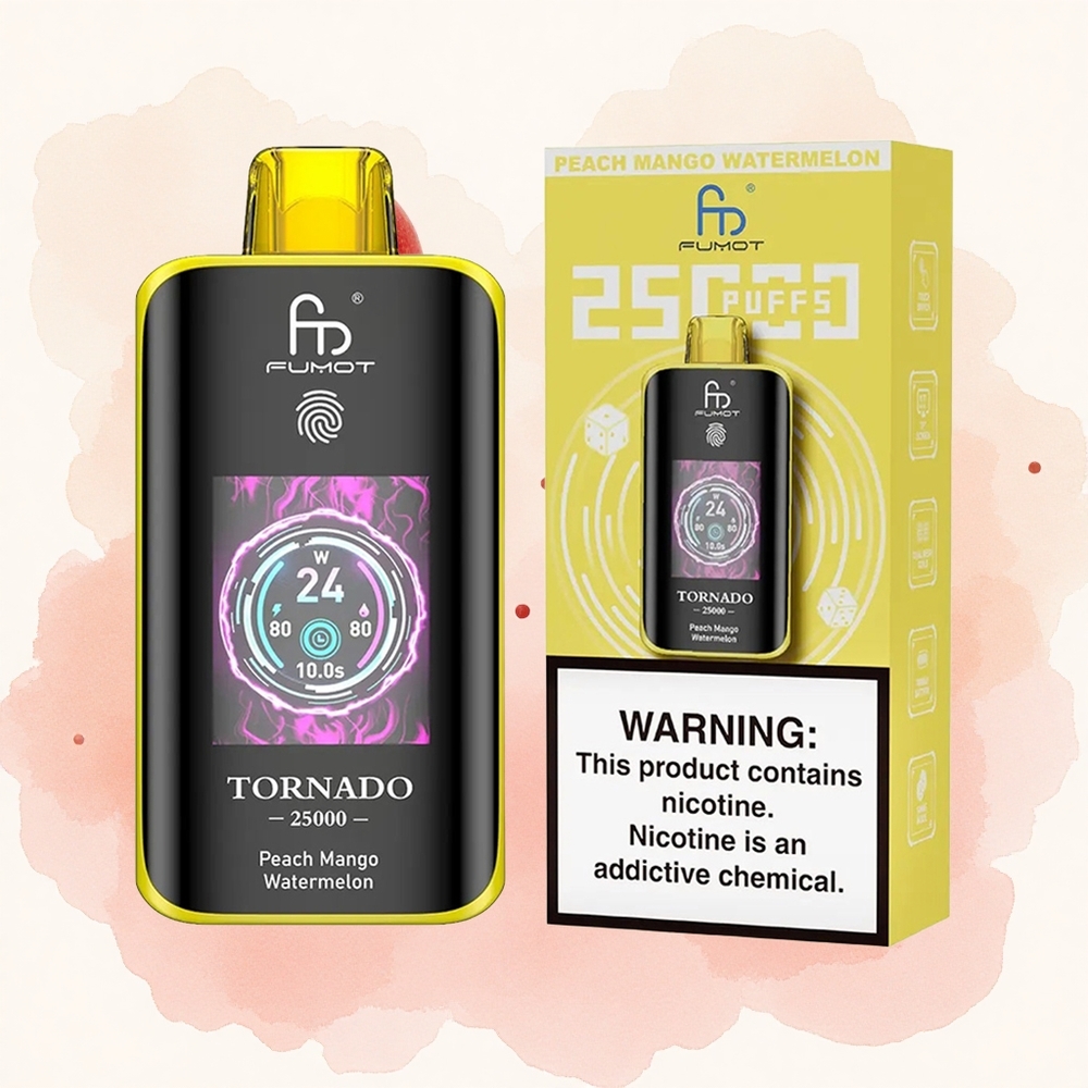 Breskva Mango Lubenica Fumot Tornado 25000 Pufova HD Ekran 700mAh батерија