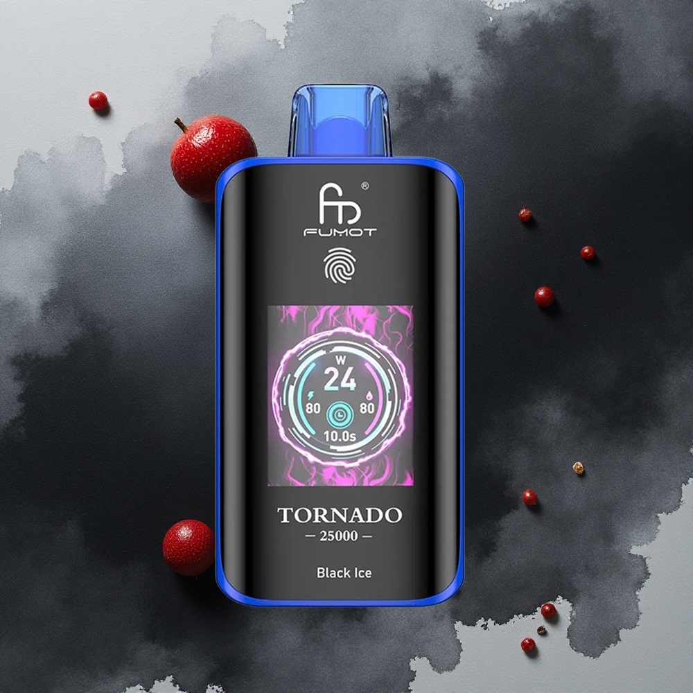Crni Led Fumot Tornado 25000 Pufova 700mAh батерија 20мл Е-течност