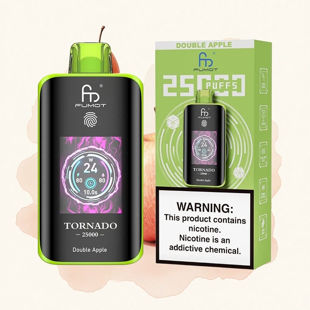 Dvostruka Jabuka Fumot Tornado 25000 Pufova HD Ekran 20ml Pre-filovan Tekućina