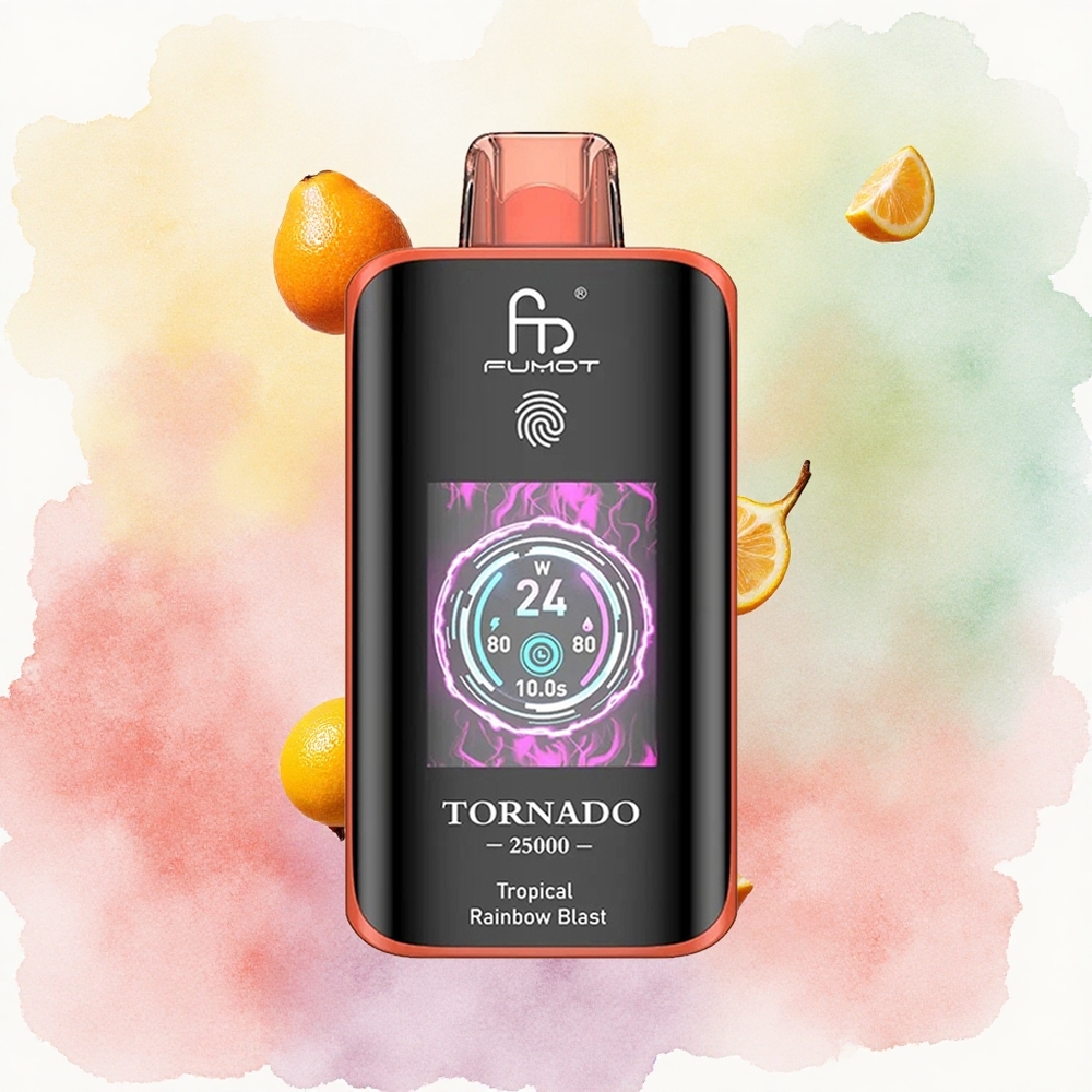 Тропичка дуга експлозија Fumot Tornado 25000 Пуфова 20ml Предуњет течност 700mAh Пунљива батерија