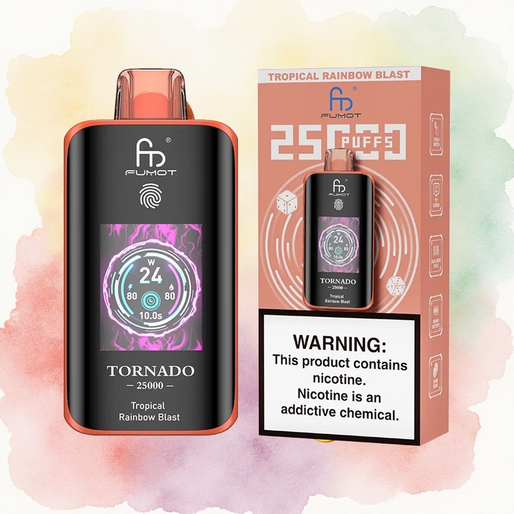 Тропичка дуга експлозија Fumot Tornado 25000 Пуфова 20ml Предуњет течност 700mAh Пунљива батерија