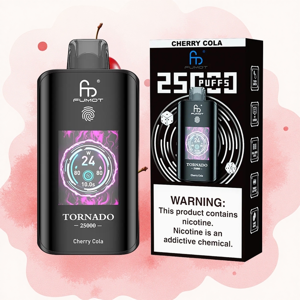Вишња Кола Fumot Tornado 25000 Пуфова 20ml Предунутре Е-течност 700mAh Пунљивa Батерија