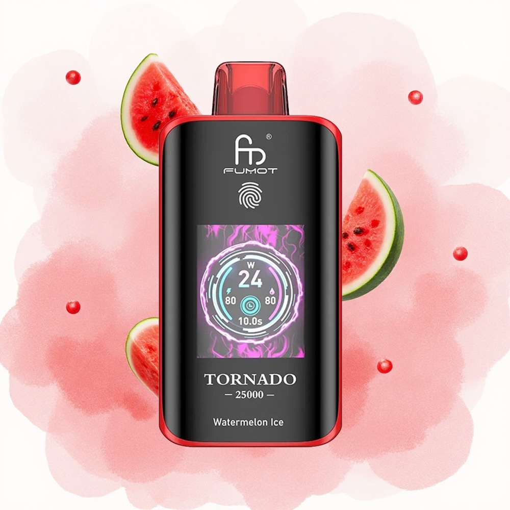Лубеница лед Fumot Tornado 25000 Puffs HD Екран 20ml Пре-пуњен течност