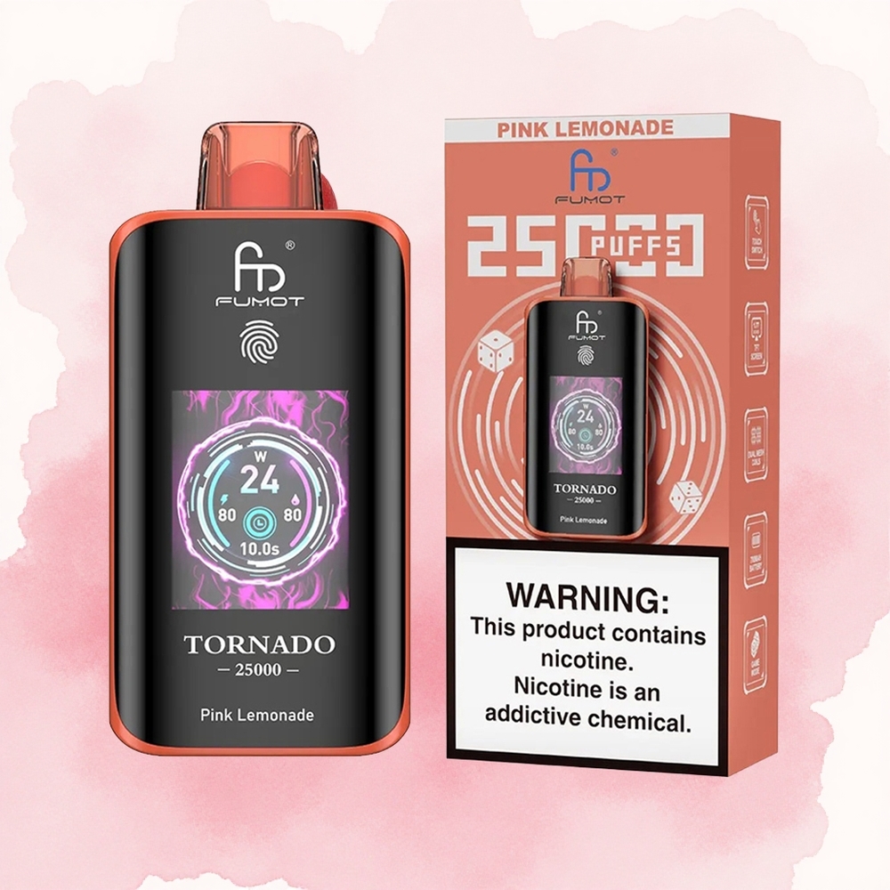 Roze Limunada Fumot Tornado 25000 Pufova са HD Ekranom и 700mAh батерија