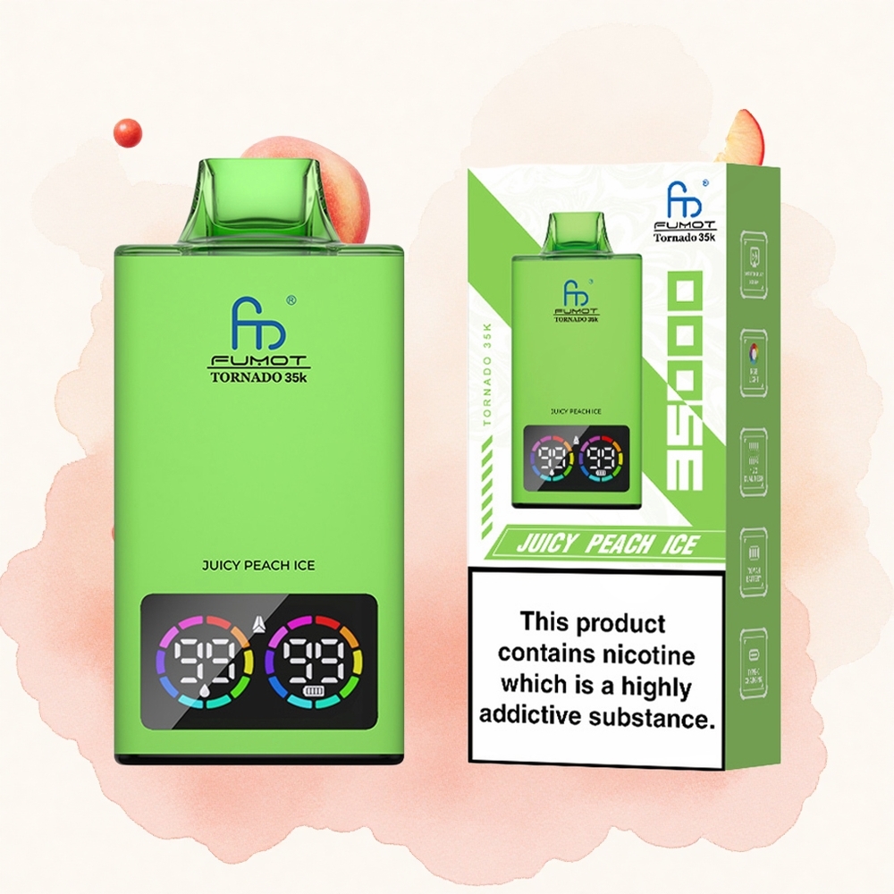 Breskva Led Fumot Tornado 35000 Dvostruka Mrežasta Zavojnica и Пуњење преко УСБ-Ц