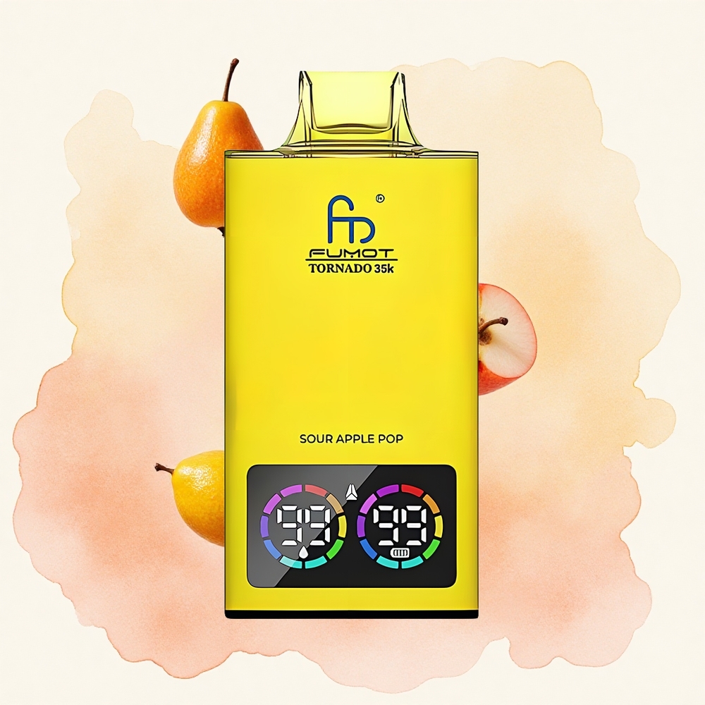 Kisela Jabuka Pop Fumot Tornado 35000 Pufova са Дуал Месх Цоил Namotajem и 15мл Е-течностi