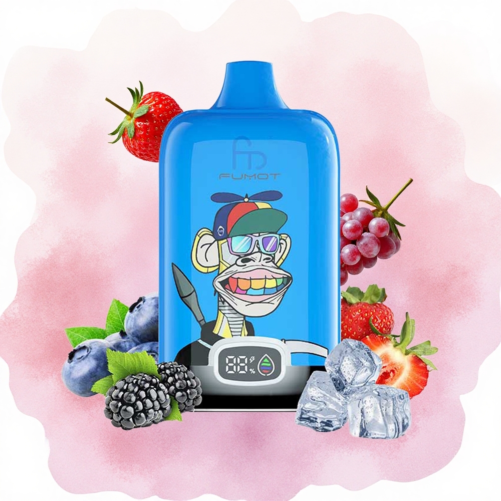 Јагода Грожђе Fumot Tornado Digital Box 12000 Пуфова 20ml Течност 550mAh Батерија