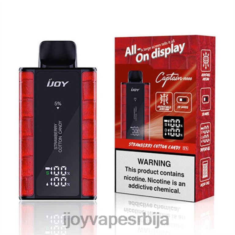 iJOY Bar Captain за једнократну употребу PTJN495 шећерна вата од јагоде | iJOY Vape Flavors