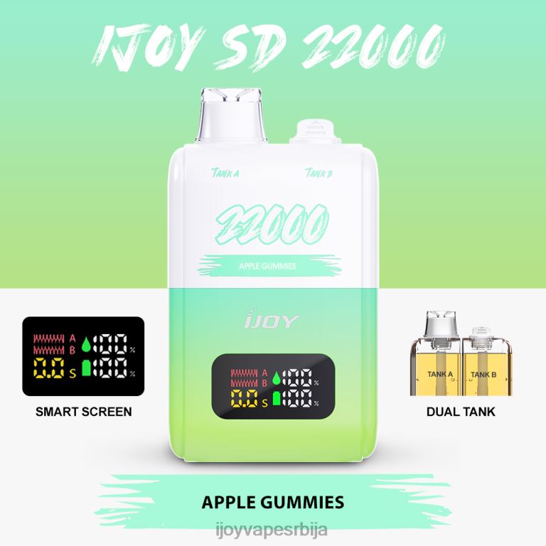 iJOY SD 22000 за једнократну употребу PTJN4145 гумене гуме од јабука | iJOY Vape Flavors